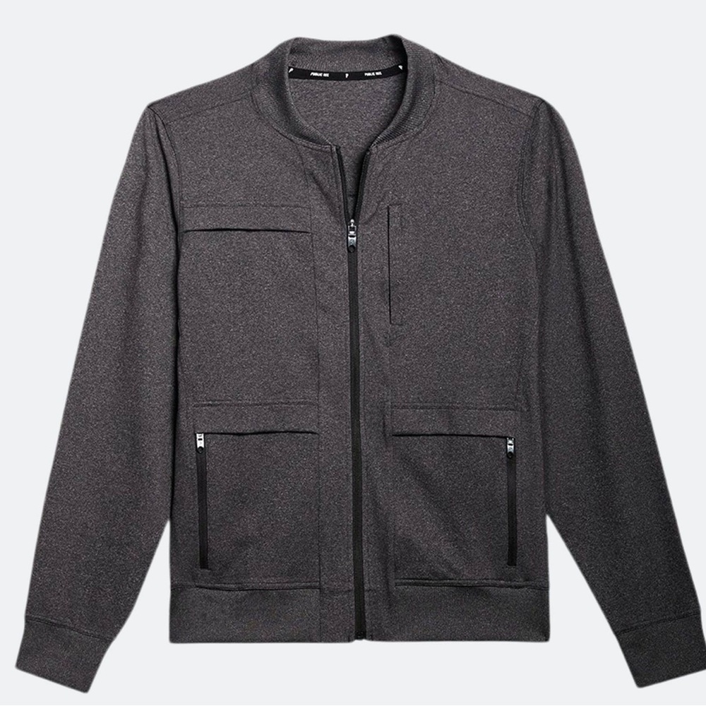 Public Rec Men’s Crosstown Bomber Jacket | Size M | Modern Athletic Fit | Black